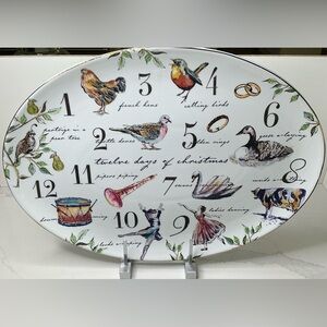 Better Homes & Gardens Oval Serving Platter Twelve 12 Days Of Christmas 19" x14"